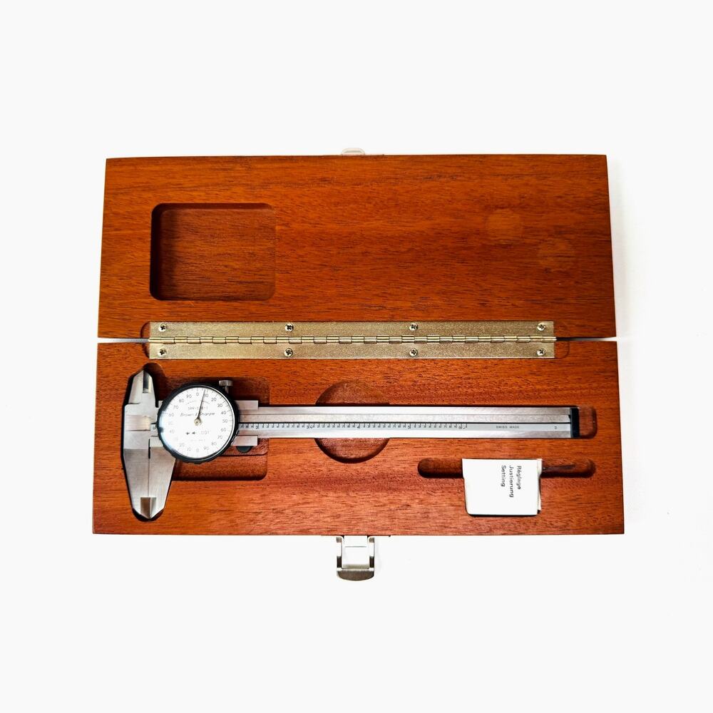 Title: Brown & Sharpe 599-578-1 Swiss 6 Inch Dial Caliper Wood Case